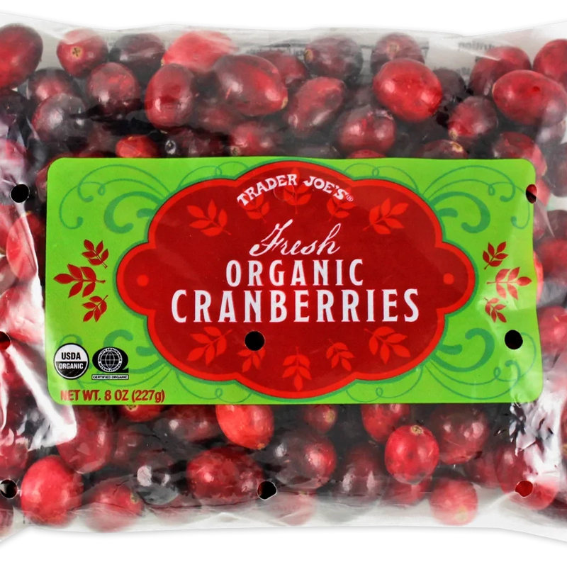 Organic Cranberries Fresh Tart Berries for Baking, Sauces, and Festive Dishes