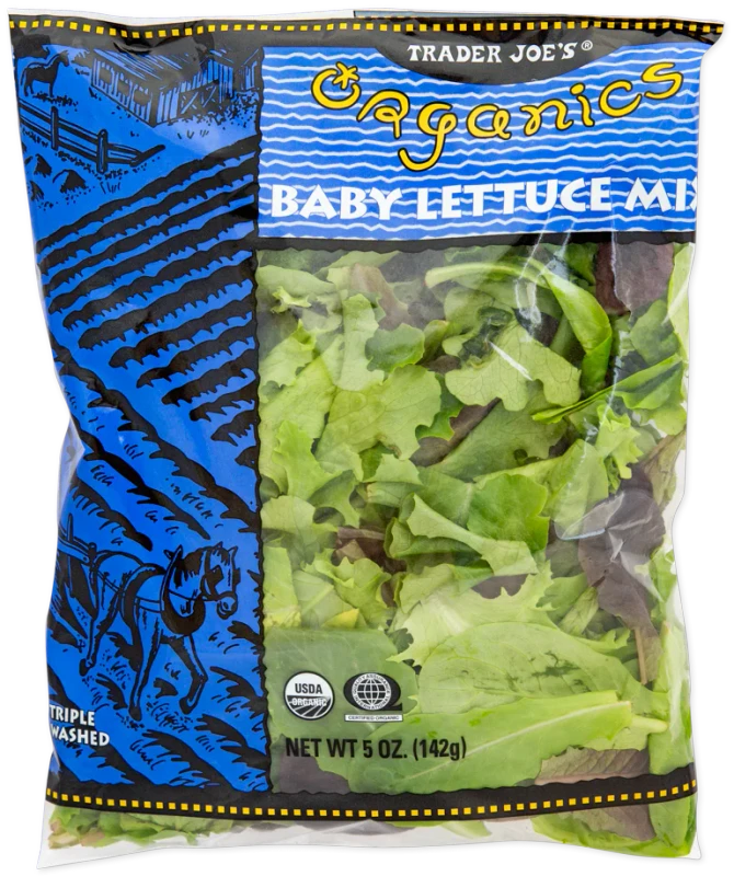 Fresh Organic Baby Lettuce Mix Assorted Greens for Salads and Cooking - 5 Oz