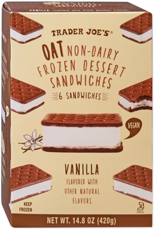 Oat Non Dairy Ice Cream Sandwiches Vegan Frozen Dessert 14.8 Fl Oz