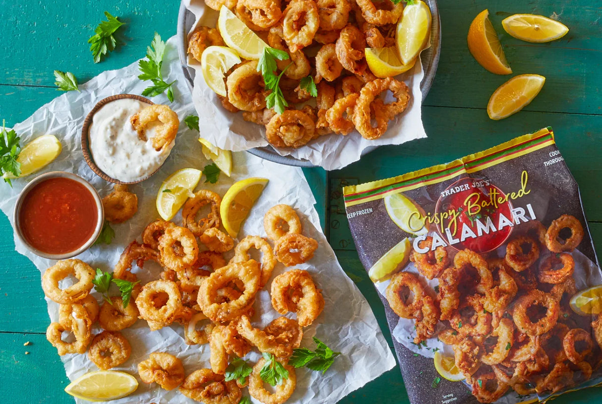 Crispy Battered Calamari Frozen Squid Rings Seafood Snack 16 Oz