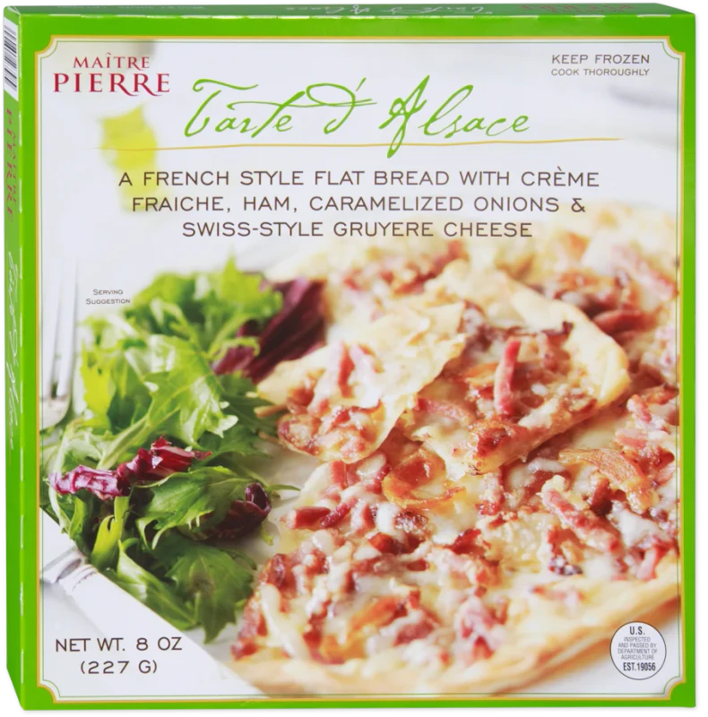 Tarte d Alsace French Flatbread Ham Cheese & Onion Frozen Pizza 8 Oz