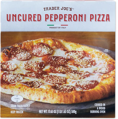 Uncured Pepperoni Pizza Wood Fired Frozen Cheese Pizza 17.63 Oz