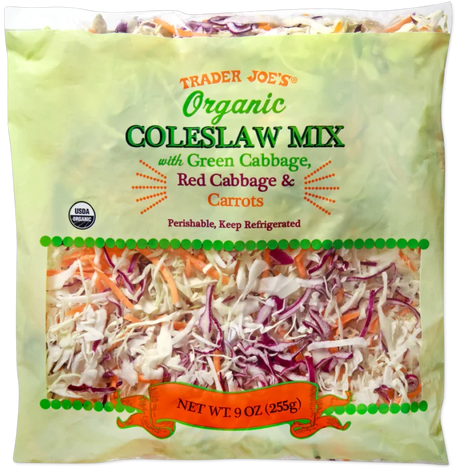 Organic Coleslaw Blend Fresh Pre-Washed Cabbage & Carrots - 9 Oz