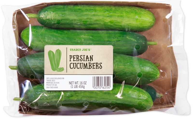Persian Cucumbers Fresh Small Seedless Cucumbers for Salads - 1 Lb
