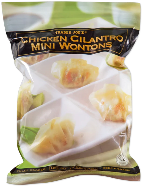 Chicken Cilantro Mini Wontons Frozen Savory Dumpling Snack 12 Oz
