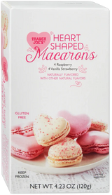 Heart Shaped Macarons Strawberry & Raspberry Cream Filled Cookies 4.23 Oz