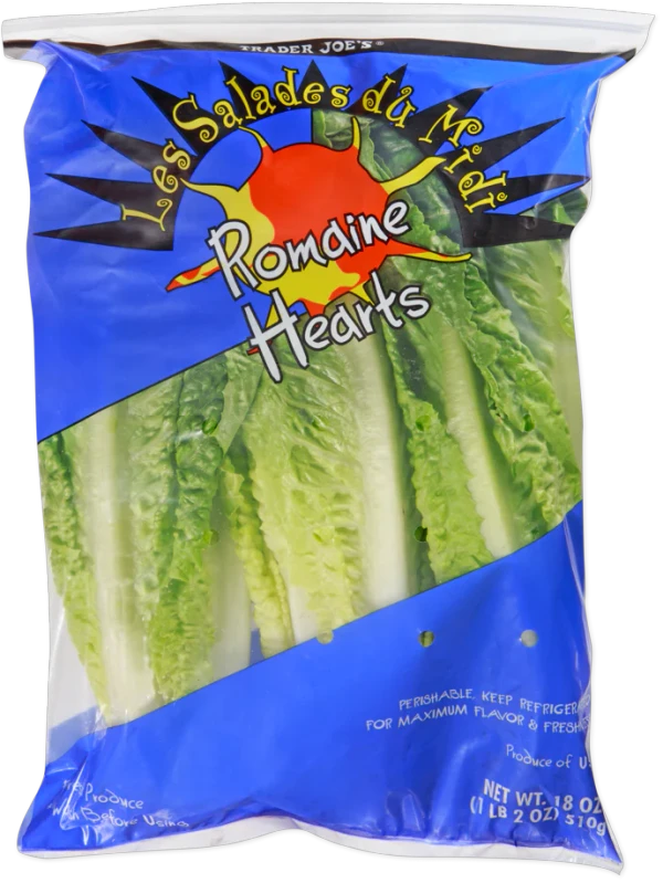 Fresh Romaine Hearts Tender, Crunchy, Salad-Perfect Lettuce - 18 Oz