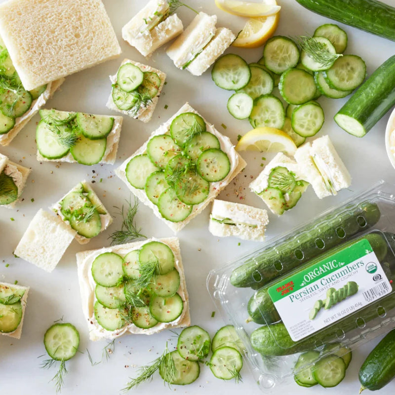 Organic Persian Cucumbers 4-6 Inch Sweet Seedless Burpless Fresh Produce - 16 Oz