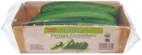 Organic Persian Cucumbers 4-6 Inch Sweet Seedless Burpless Fresh Produce - 16 Oz