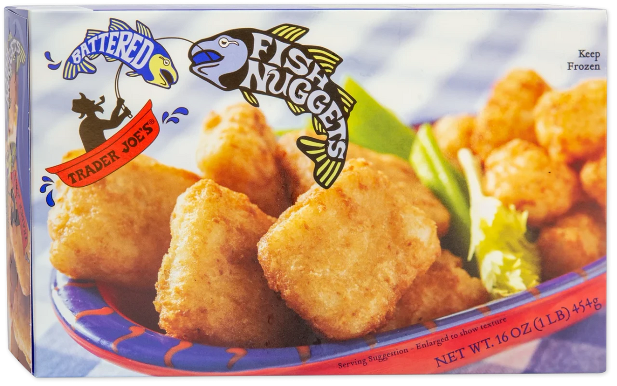 Battered Fish Nuggets Crispy Alaska Pollock Frozen Seafood Bites 16 Oz