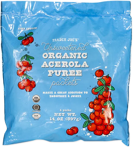 Organic Acerola Puree High Vitamin C Frozen Fruit Pulp 14 Oz