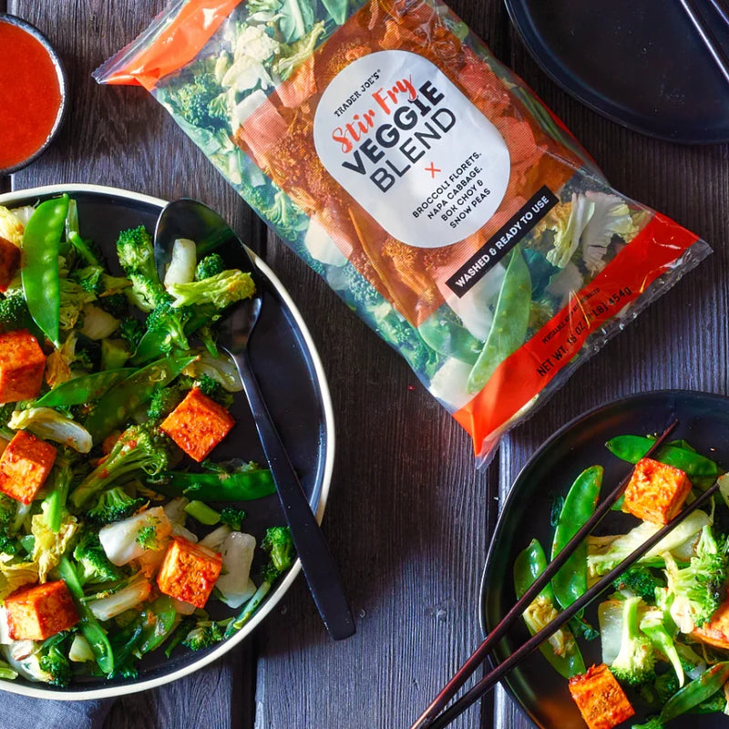 Stir Fry Veggie Blend Pre-Washed Fresh Broccoli Bok Choy Napa Cabbage Snow Peas - 16 Oz