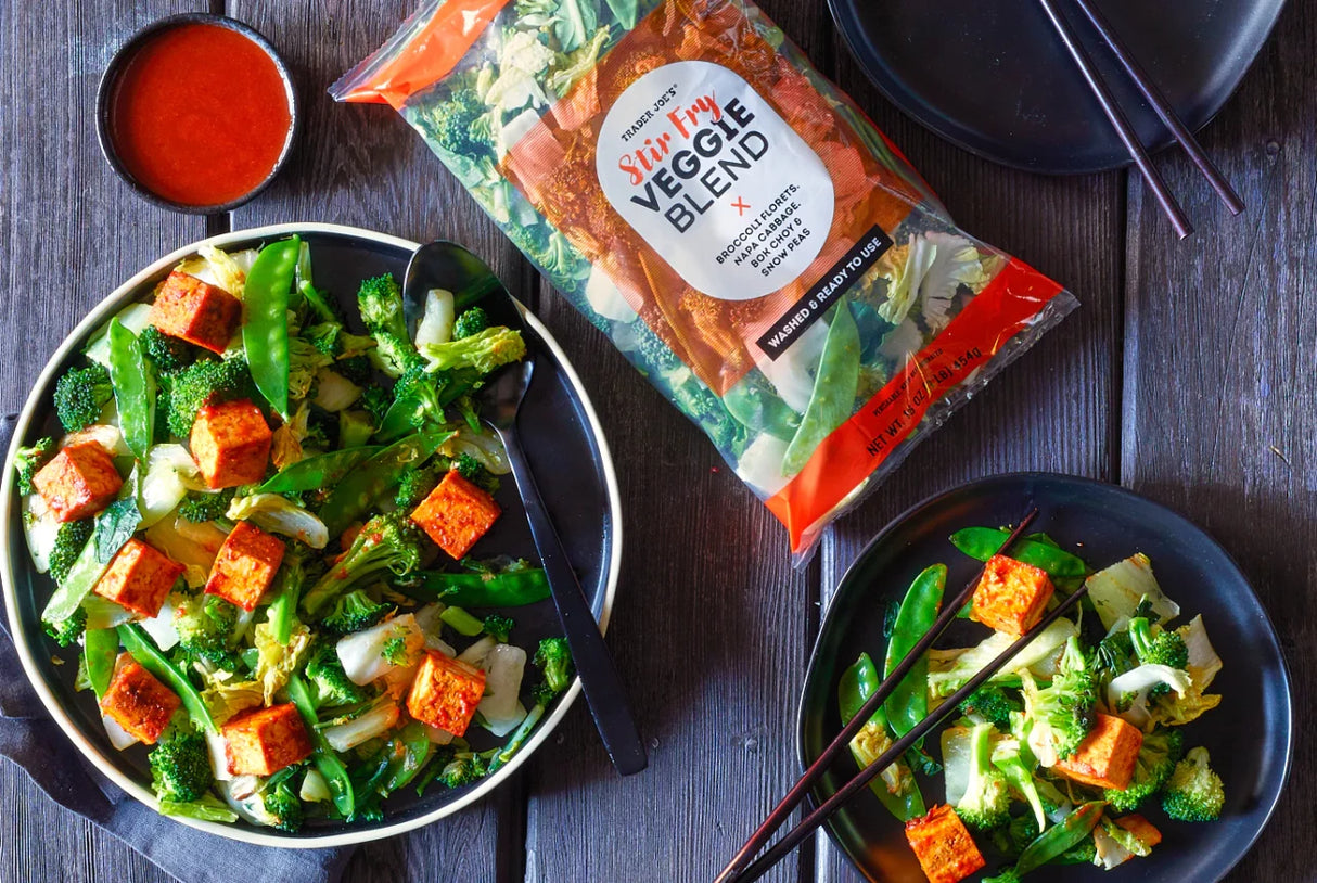 Stir Fry Veggie Blend Pre-Washed Fresh Broccoli Bok Choy Napa Cabbage Snow Peas - 16 Oz