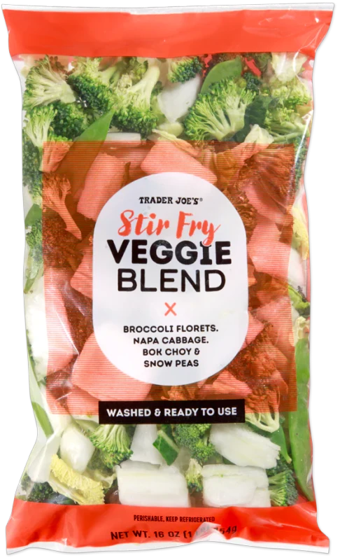 Stir Fry Veggie Blend Pre-Washed Fresh Broccoli Bok Choy Napa Cabbage Snow Peas - 16 Oz