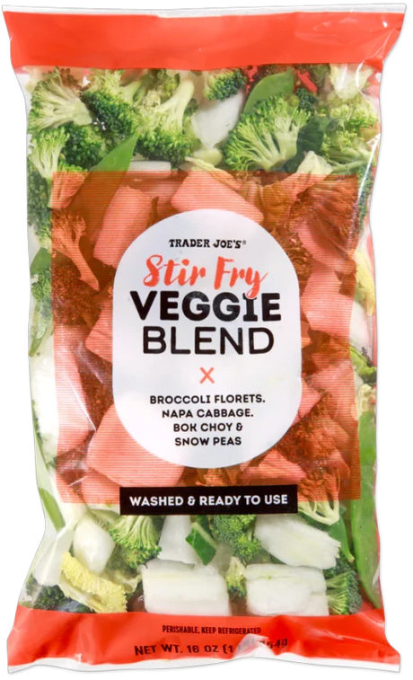 Stir Fry Veggie Blend Pre-Washed Fresh Broccoli Bok Choy Napa Cabbage Snow Peas - 16 Oz