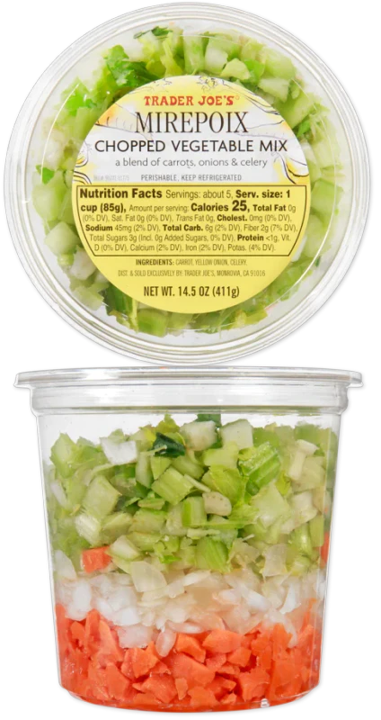 Mirepoix Vegetable Blend Pre-Chopped Carrots Onions Celery for Quick Cooking - 14.5 Oz
