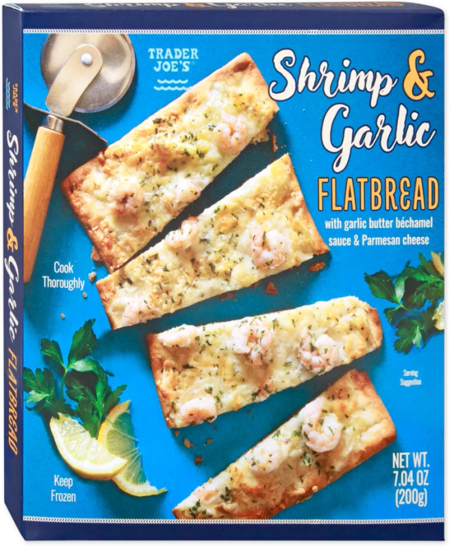 Shrimp & Garlic Flatbread Creamy Cheese Seafood Pizza Style 7.04 Oz