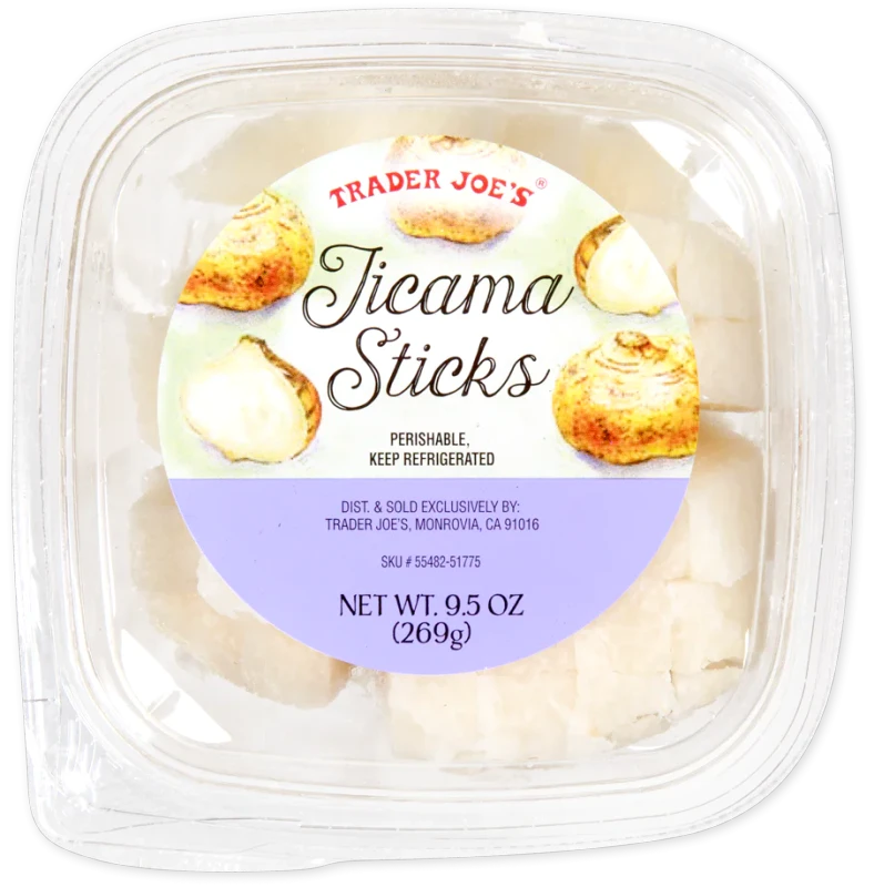 Jicama Sticks Fresh Peeled Crisp Root Vegetable for Snacking, Salads, and Recipes - 9.5 Oz