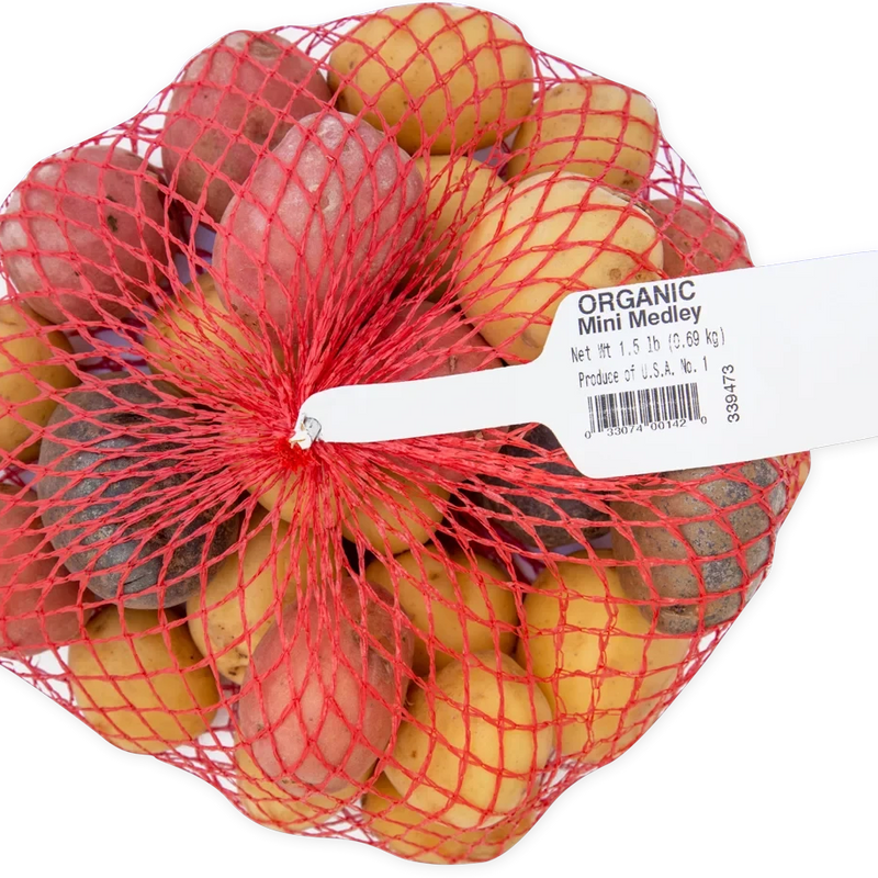 Organic Petite Potato Medley Colorful Mini Red, Gold, and Purple Potatoes for Cooking - 24 Oz