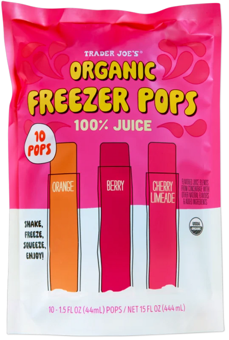Organic Freezer Pops 100% Juice Ice Pops Mixed Fruit Flavors 15 Fl Oz