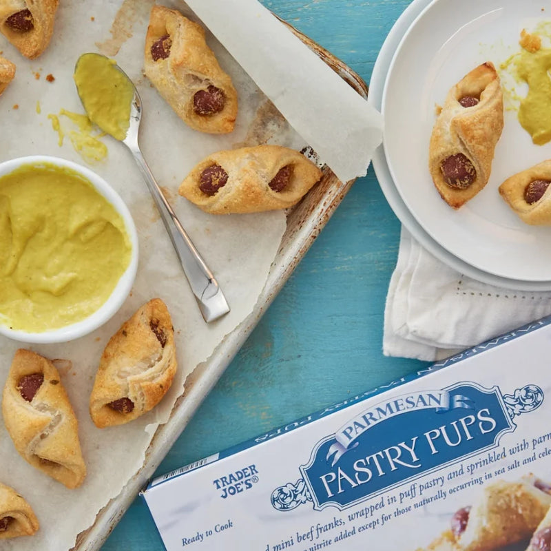 Parmesan Pastry Pups Mini Hot Dogs Puff Pastry Snack 10.5 Oz