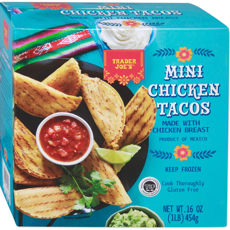 Mini Chicken Tacos Crispy Corn Tortilla Frozen Snack 16 Oz