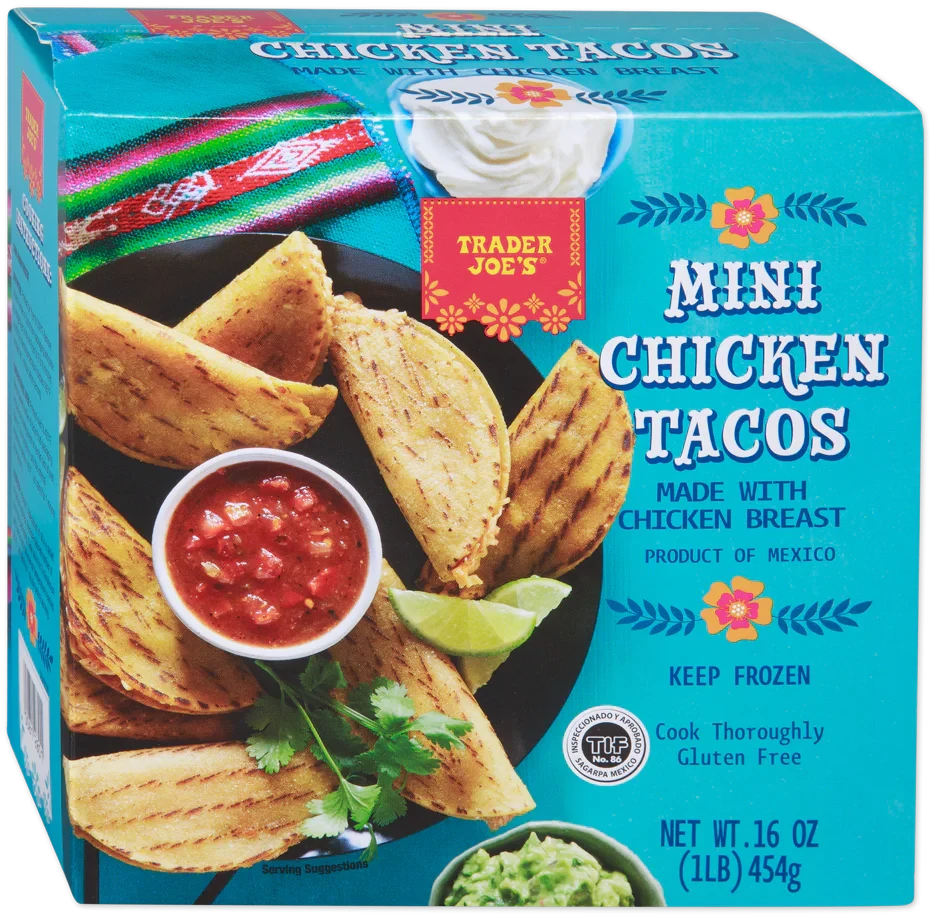 Mini Chicken Tacos Crispy Corn Tortilla Frozen Snack 16 Oz