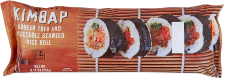 Korean Vegetable Kimbap Frozen Rice Roll with Tofu & Seaweed 8.11 Oz