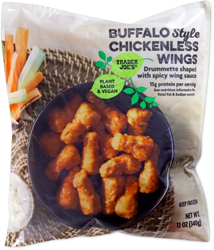 Buffalo Style Chickenless Wings Vegan Spicy Frozen Snack 12 Oz