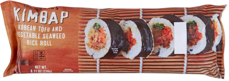 Korean Vegetable Kimbap Frozen Rice Roll with Tofu & Seaweed 8.11 Oz