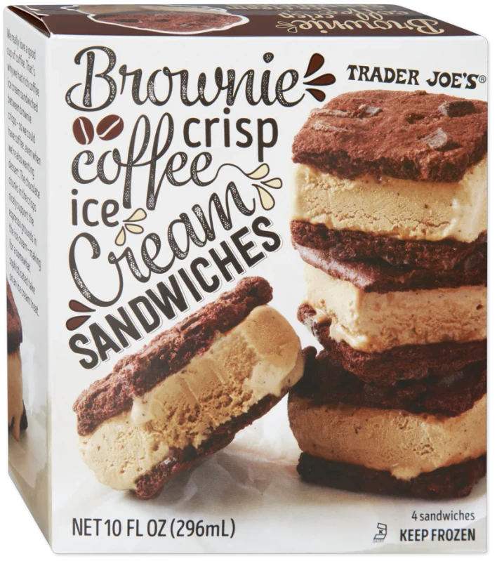 Brownie Crisp Coffee Ice Cream Sandwiches Chocolate Dessert 10 Fl Oz