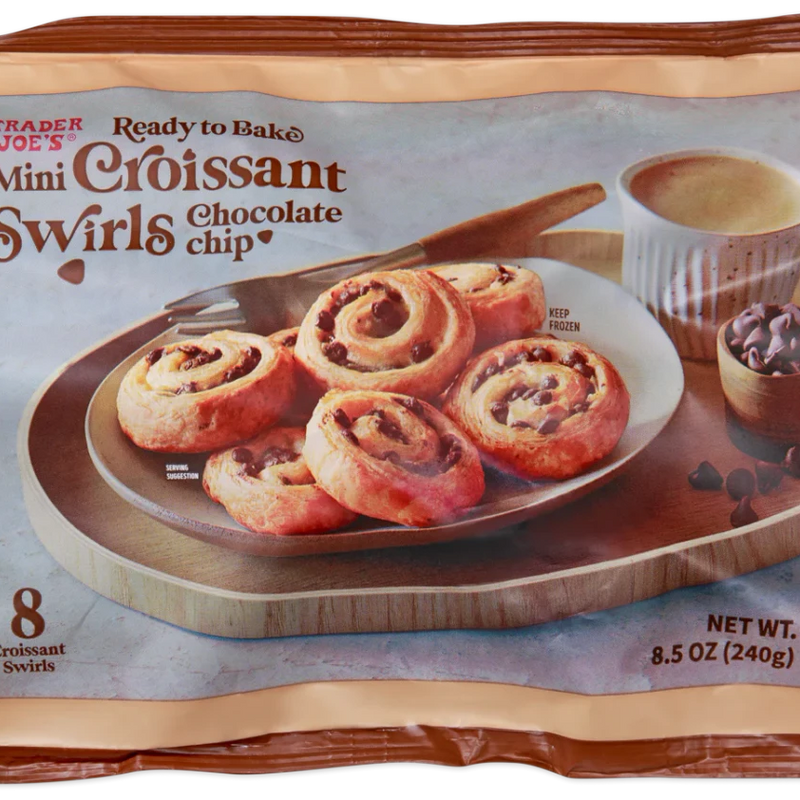 Mini Chocolate Chip Croissant Swirls Frozen Ready to Bake Pastry 8.5 Oz