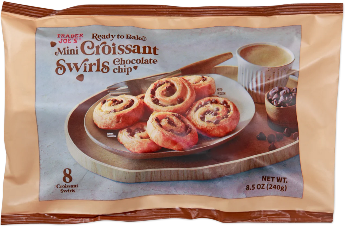 Mini Chocolate Chip Croissant Swirls Frozen Ready to Bake Pastry 8.5 Oz