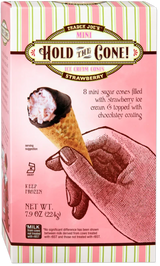 Strawberry Mini Ice Cream Cones Chocolate Coated Dessert 7.9 Oz