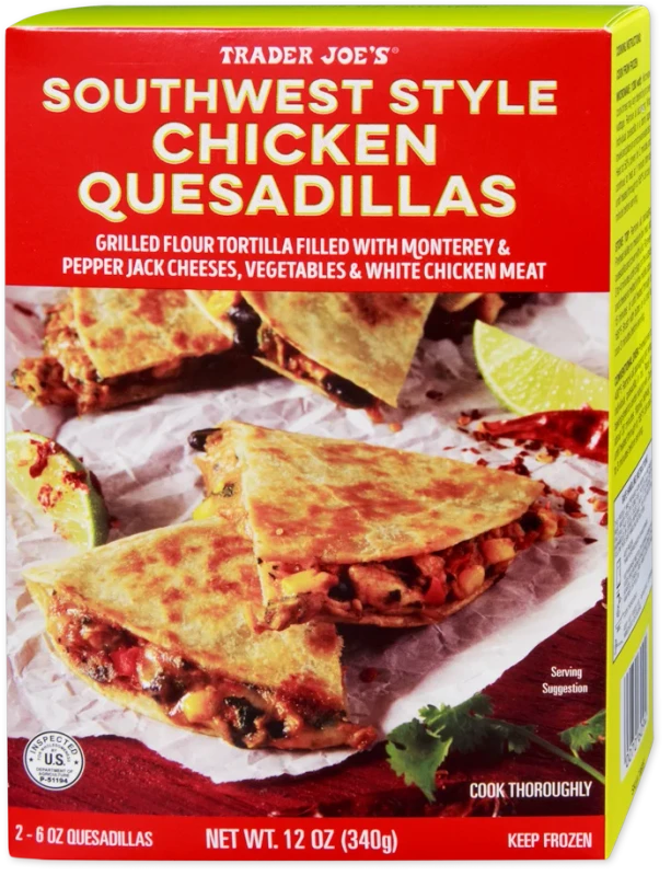 Southwest Chicken Quesadillas Frozen Cheesy High Protein Meal 12 Oz