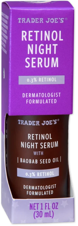 Retinol Night Serum with Baobab Seed Oil Anti-Aging Exfoliating Overnight Facial Treatment