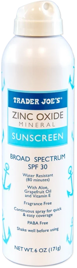 Zinc Oxide Mineral Sunscreen Spray SPF 30 Broad Spectrum Hydrating Sun Protection