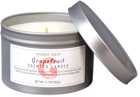 Hand-Poured Grapefruit Scented Candle – 55-Hour Clean Burn Coconut-Soy Wax (5.7 oz)