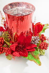 6" Poinsettia & Pine Centerpiece