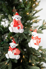 4 Inch Christmas Polar Bear Ornament Decorative Holiday Tree Hanging Ornament