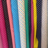 1 Yard Small Polka Dot Poly Cotton Fabric Multi Color for Apparel Crafts 60 Inch Width