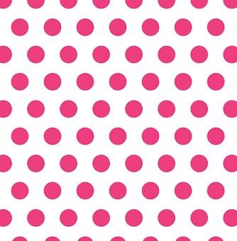 1/2″ Half inches Fuchsia Polka Dot on White Poly Cotton Fabric,