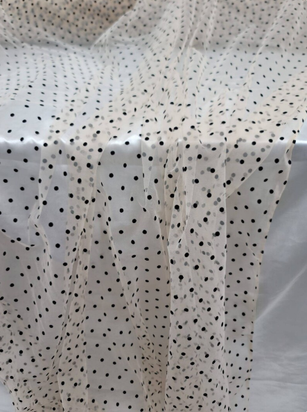 Stretch Tulle Polka Dot Mesh Fabric