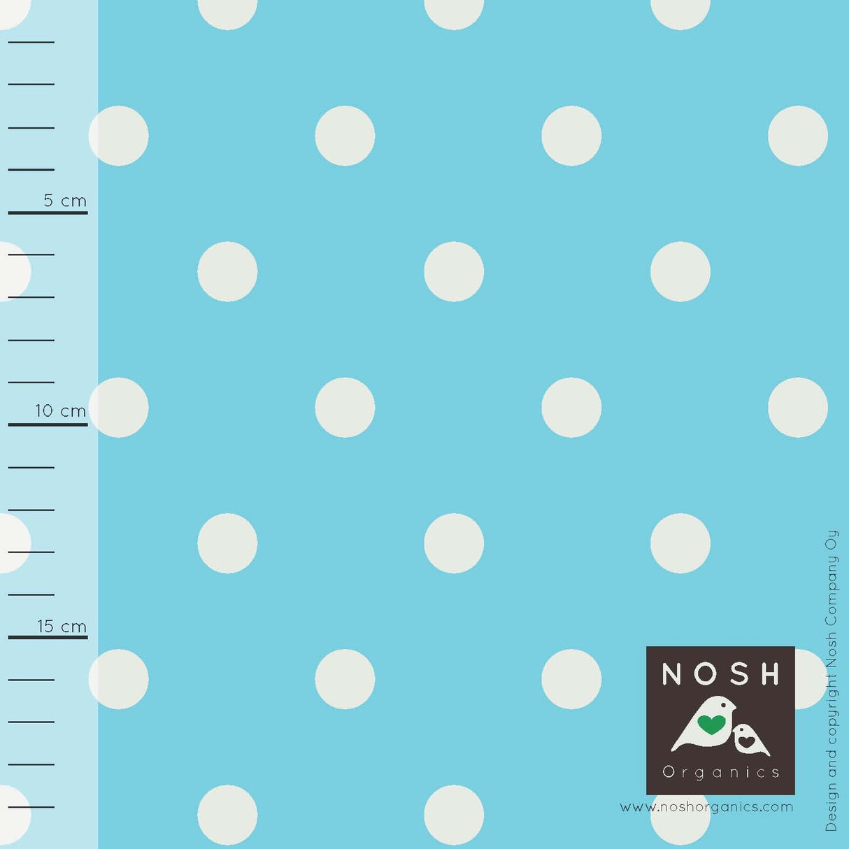 Cotton Lycra Knit Natural Polka Dots Capri Blue