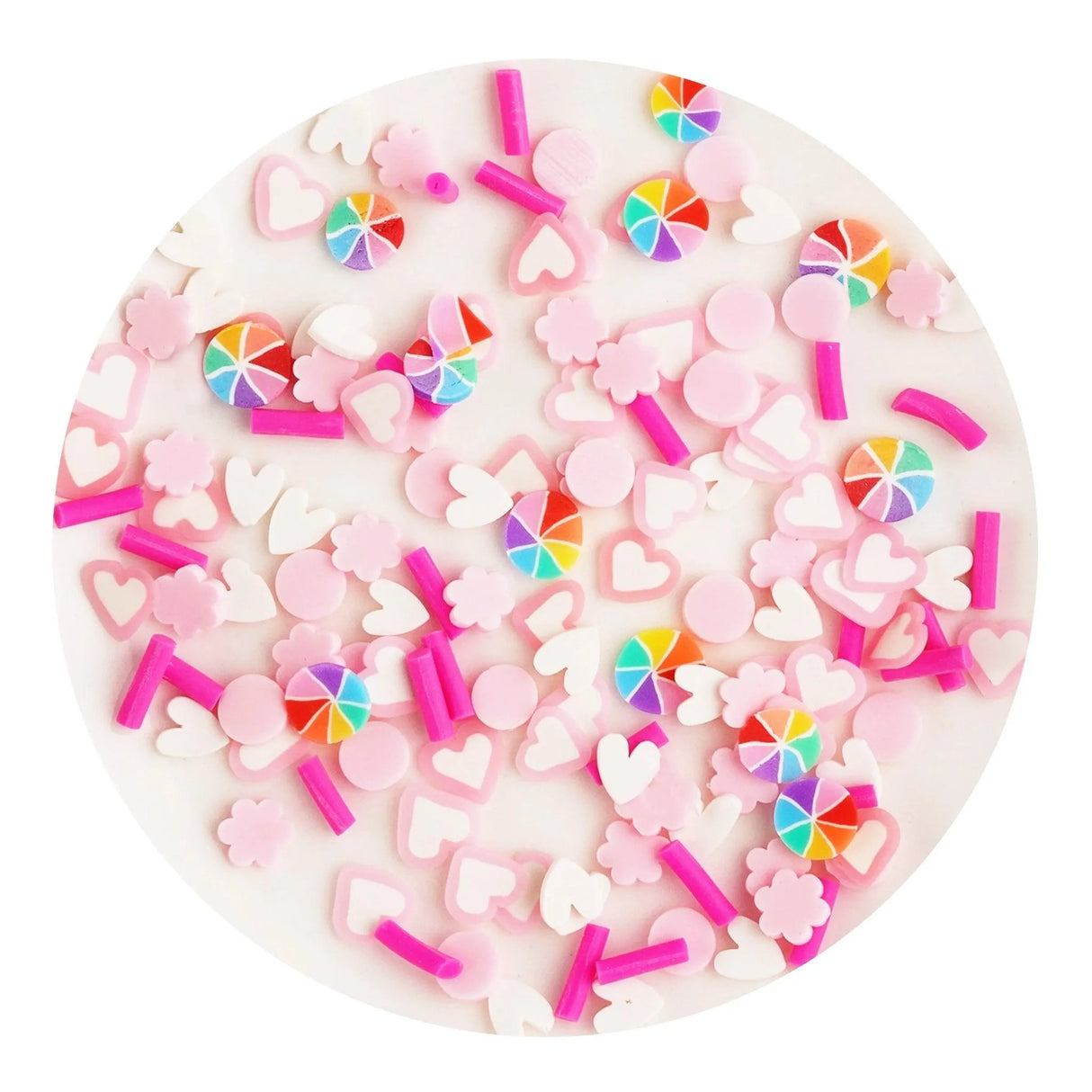 Poly Clay Slices - Beach Ball & Heart Sprinkles (2 oz Bag)
