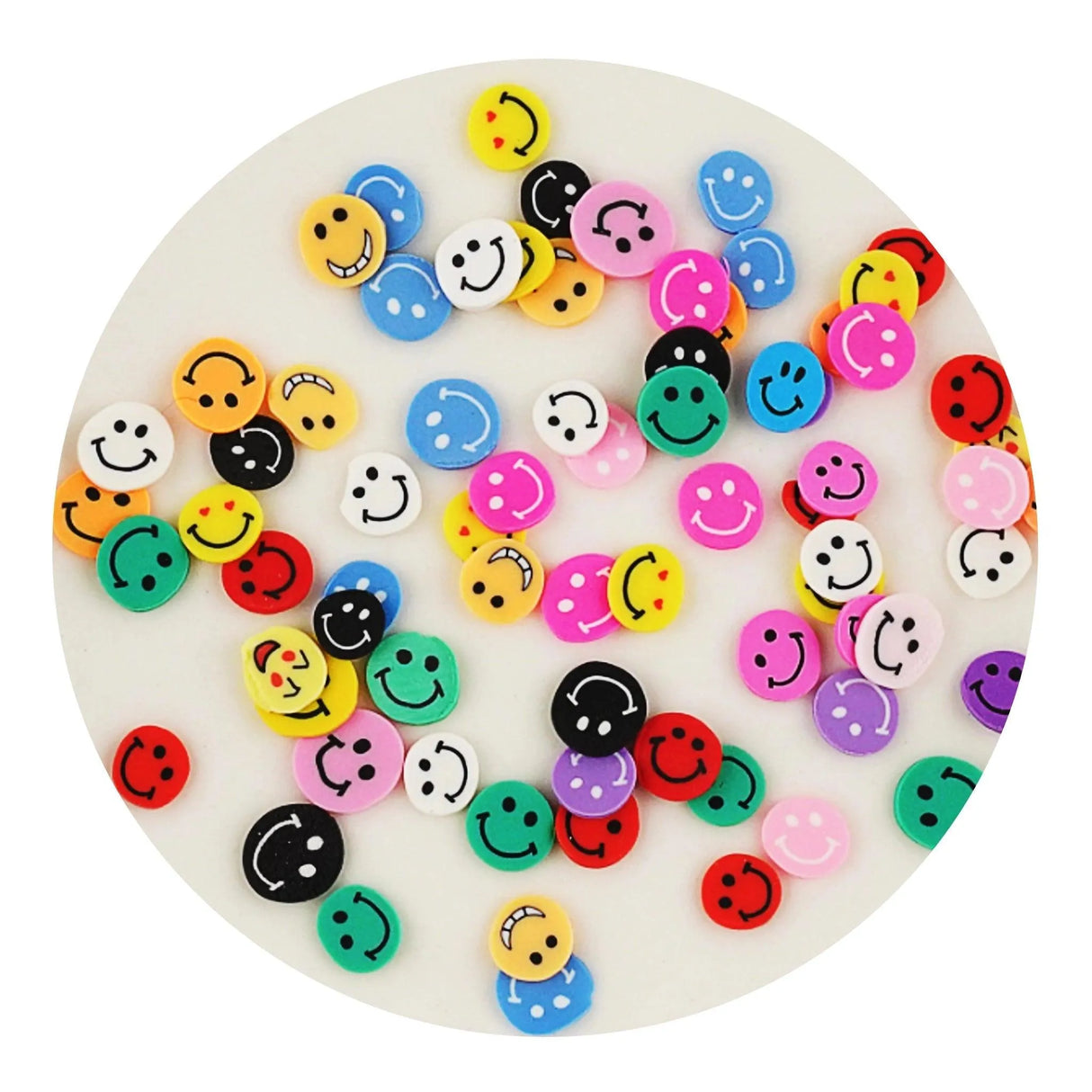 Poly Clay Slices - Rainbow Happy Faces (2 oz Bag)