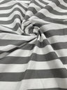 Poly Cotton 1" Stripe Print Poly Cotton Fabric - Black/White, Navy Blue/White, Pink/White, Red/White, Red/Black, Silver/White, Turquoise/White, Yellow/White, Yellow/Black, Yellow/Lilac, 58" Width (1 Yard)