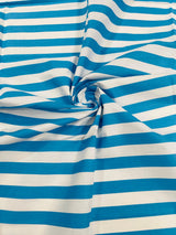 Poly Cotton 1" Stripe Print Poly Cotton Fabric - Black/White, Navy Blue/White, Pink/White, Red/White, Red/Black, Silver/White, Turquoise/White, Yellow/White, Yellow/Black, Yellow/Lilac, 58" Width (1 Yard)