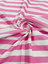 Poly Cotton 1" Stripe Print Poly Cotton Fabric - Black/White, Navy Blue/White, Pink/White, Red/White, Red/Black, Silver/White, Turquoise/White, Yellow/White, Yellow/Black, Yellow/Lilac, 58" Width (1 Yard)