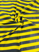 Poly Cotton 1" Stripe Print Poly Cotton Fabric - Black/White, Navy Blue/White, Pink/White, Red/White, Red/Black, Silver/White, Turquoise/White, Yellow/White, Yellow/Black, Yellow/Lilac, 58" Width (1 Yard)